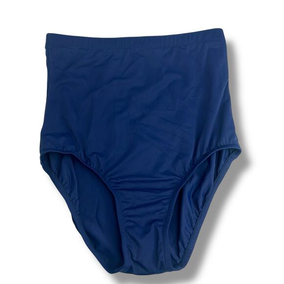 NEW Swim Solutions Navy Blue Swim Bottoms Size 12 High Waist Tummy Control NWT - Picture 3 of 9